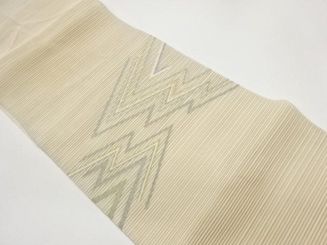 JAPANESE KIMONO / RAUSE SPELLING GEOMETRIC PATTERN WEAVING NAGOYA OBI
